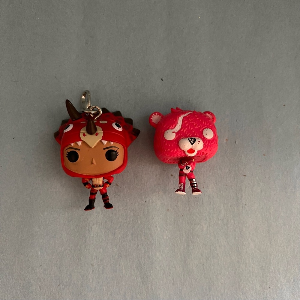 Funko Pop Fortnite Tricera Ops & Cuddle Team Leader Keychains